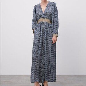 ZARA GEOMETRIC PRINT JUMPSUIT SIZE S